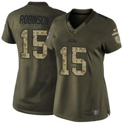 Cheap Allen Robinson Jaguars Women Jersey From China Olive Salute To Service #15