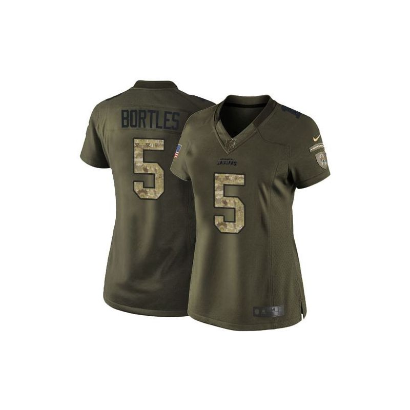 Cheap Blake Bortles Jaguars Women Jersey From China Olive Salute To Service #5