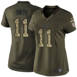 Cheap Alex Smith Chiefs Women Jersey From China Olive Salute To Service #11