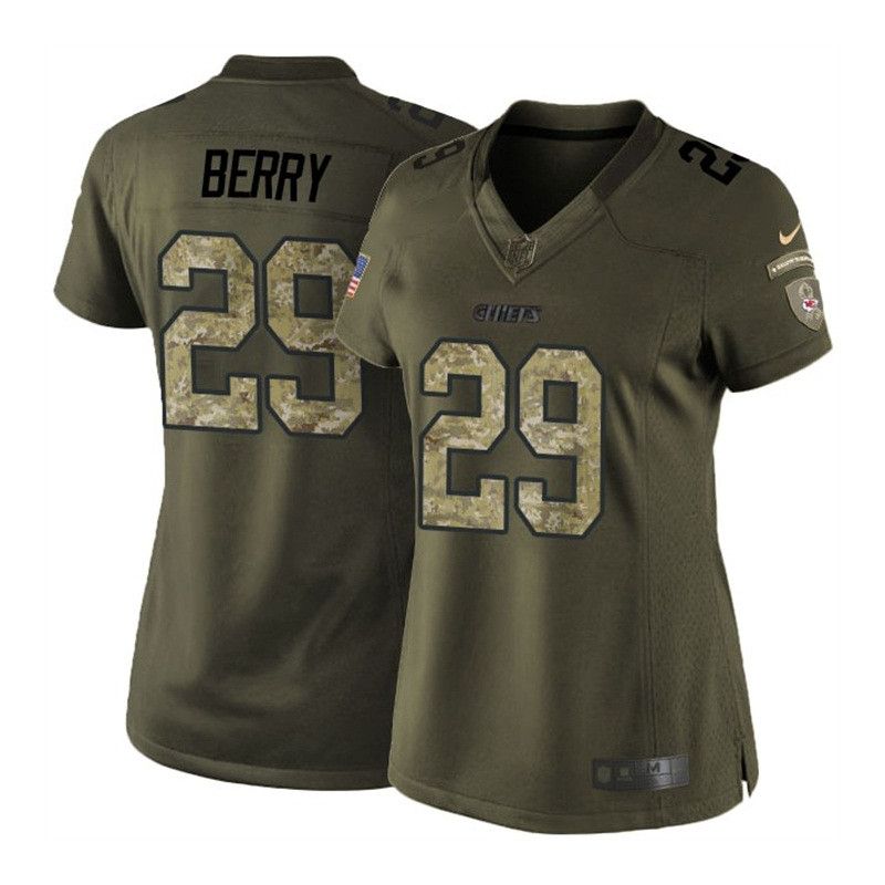 Cheap Eric Berry Chiefs Women Jersey From China Olive Salute To Service #29