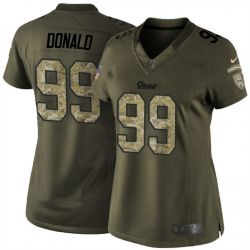 Cheap Aaron Donald Rams Women Jersey From China Olive Salute To Service #99