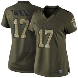 Cheap Ryan Tannehill Dolphins Women Jersey From China Olive Salute To Service #17