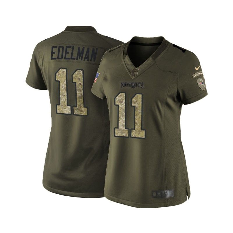 Cheap Julian Edelman Patriots Women Jersey From China Olive Salute To Service #11