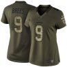 Cheap Drew Brees Saints Women Jersey From China Olive Salute To Service #9