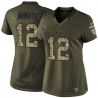 Cheap Joe Namath Jets Women Jersey From China Olive Salute To Service #12