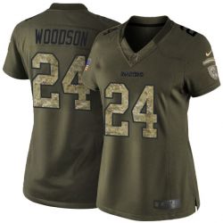 Cheap Charles Woodson Raiders Women Jersey From China Olive Salute To Service #24