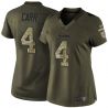 Cheap Derek Carr Raiders Women Jersey From China Olive Salute To Service #4