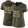 Cheap Richard Sherman Seahawks Women Jersey From China Olive Salute To Service #25