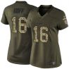 Cheap Jared Goff Rams Women Jersey From China Olive Salute To Service #16