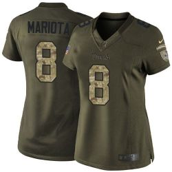 Cheap Marcus Mariota Titans Women Jersey From China Olive Salute To Service #8
