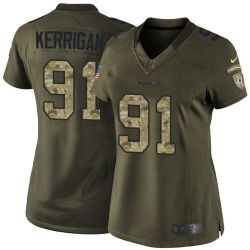 Cheap Ryan Kerrigan Redskins Women Jersey From China Olive Salute To Service #91