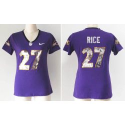 Cheap Ray Rice Ravens Women Jersey From China Purple Sequin Fashion #27