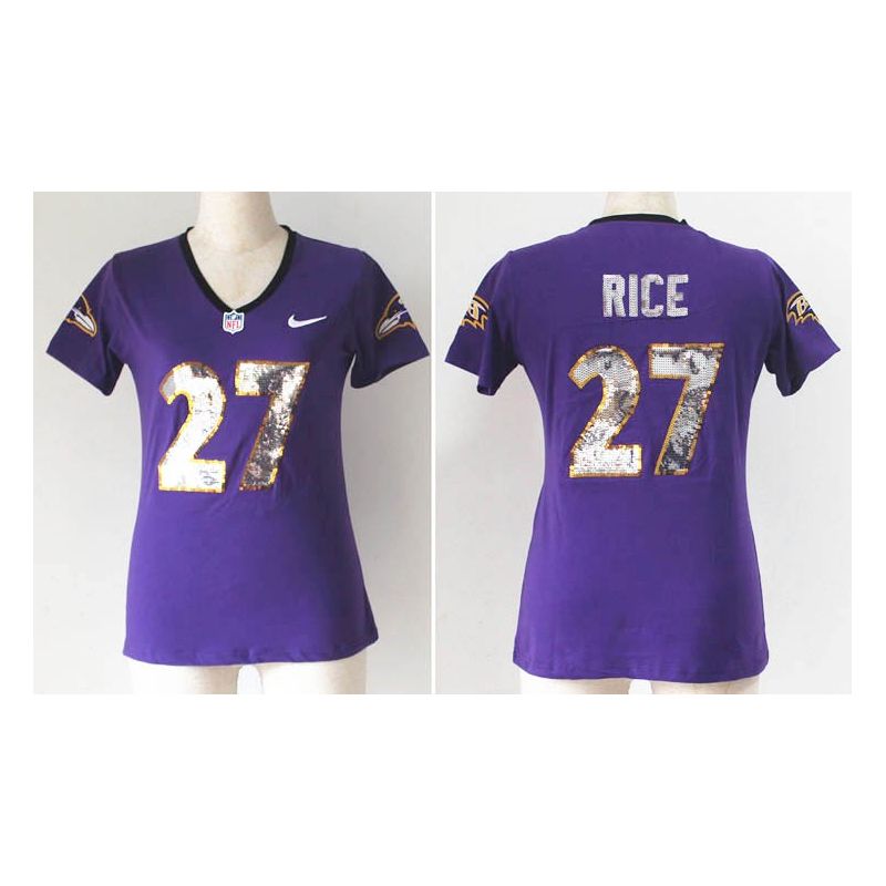 Cheap Ray Rice Ravens Women Jersey From China Purple Sequin Fashion #27
