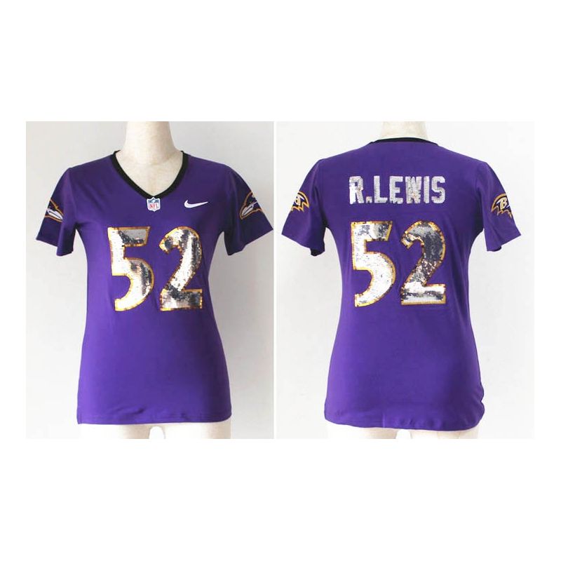Cheap Ray Lewis Ravens Women Jersey From China Purple Sequin Fashion #52
