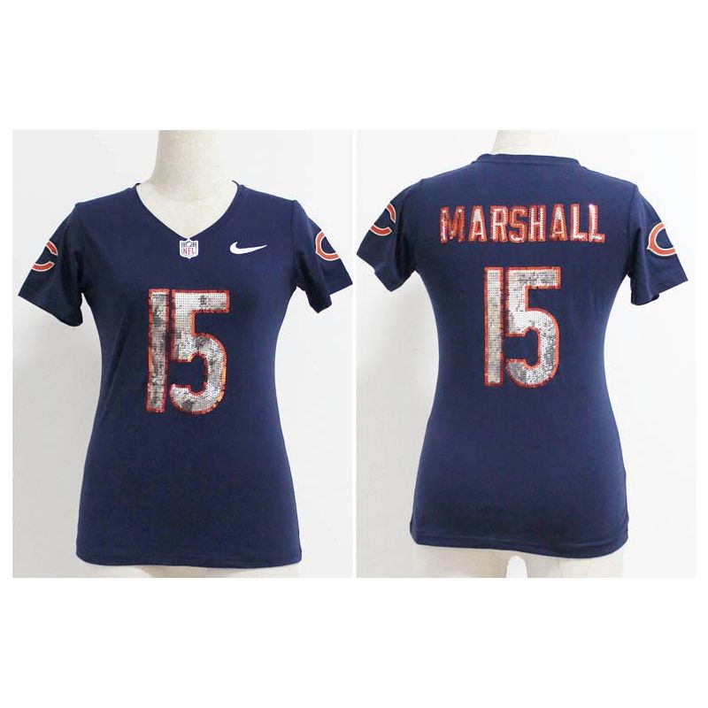 Cheap Brandon Marshall Bears Women Jersey From China Blue Sequin Fashion #15