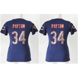 Cheap Walter Payton Bears Women Jersey From China Blue Sequin Fashion #34