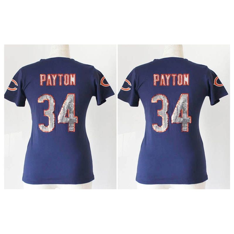 Cheap Walter Payton Bears Women Jersey From China Blue Sequin Fashion #34