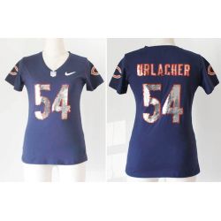 Cheap Brian Urlacher Bears Women Jersey From China Blue Sequin Fashion #54