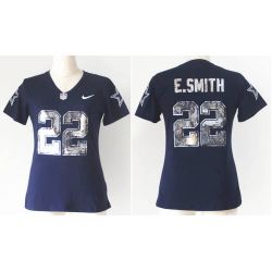 Cheap Emmitt Smith Cowboys Women Jersey From China Blue Sequin Fashion #22