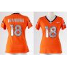 Cheap Peyton Manning Broncos Women Jersey From China Orange Sequin Fashion #18