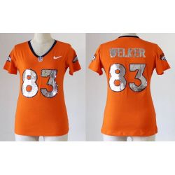 Cheap Wes Welker Broncos Women Jersey From China Orange Sequin Fashion #83