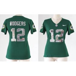 Cheap Aaron Rodgers Packers Women Jersey From China Green Sequin Fashion #12