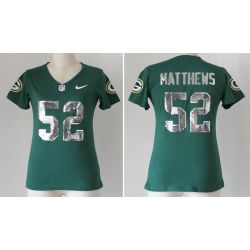 Cheap Clay Matthews Packers Women Jersey From China Green Sequin Fashion #52