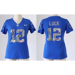 Cheap Andrew Luck Colts Women Jersey From China Blue Sequin Fashion #12