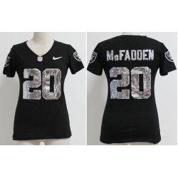 Cheap Darren McFadden Raiders Women Jersey From China Black Sequin Fashion #20