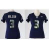 Cheap Russell Wilson Seahawks Women Jersey From China Blue Sequin Fashion #3