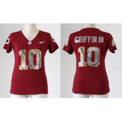 Cheap Robert Griffin III Redskins Women Jersey From China Red Sequin Fashion #10