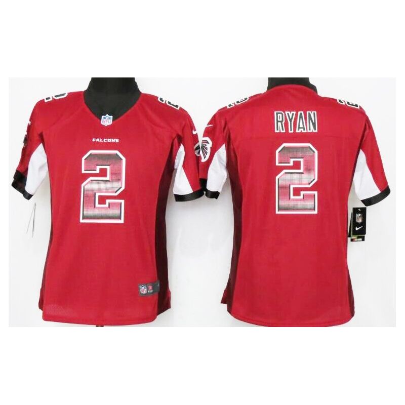 Cheap Matt Ryan Falcons Women Jersey From China Red Strobe #2