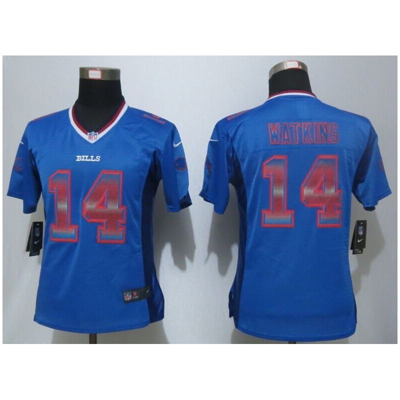 Cheap Sammy Watkins Bills Women Jersey From China Blue Strobe #14