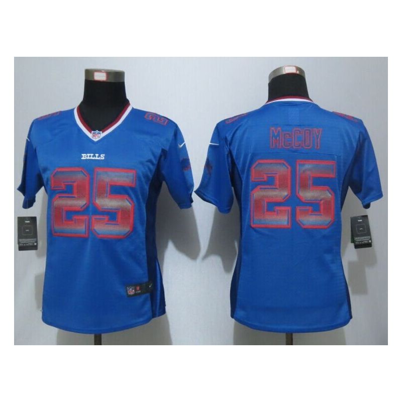 Cheap LeSean McCoy Bills Women Jersey From China Blue Strobe #25