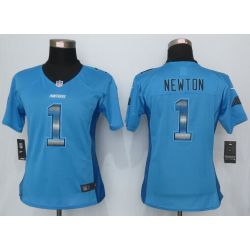 Cheap Cam Newton Panthers Women Jersey From China Blue Strobe #1
