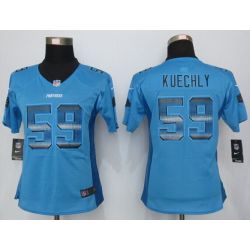 Cheap Luke Kuechly Panthers Women Jersey From China Blue Strobe #59