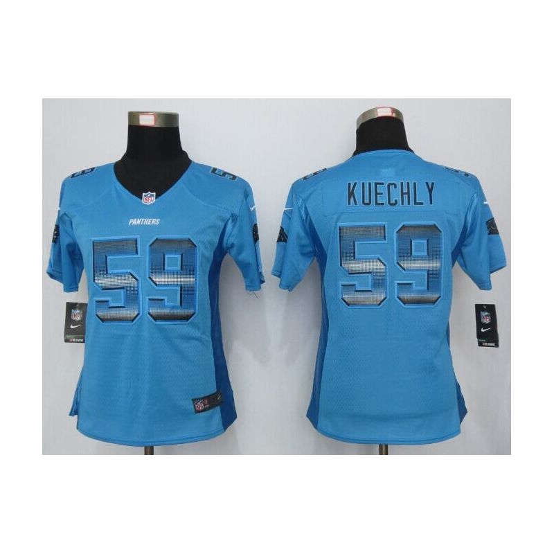 Cheap Luke Kuechly Panthers Women Jersey From China Blue Strobe #59