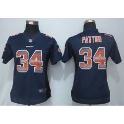 Cheap Walter Payton Bears Women Jersey From China Blue Strobe #34