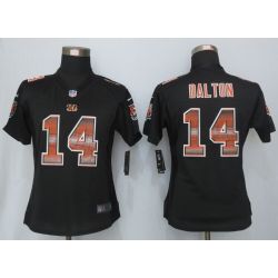 Cheap Andy Dalton Bengals Women Jersey From China Black Strobe #14