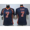 Cheap John Elway Broncos Women Jersey From China Blue Strobe #7