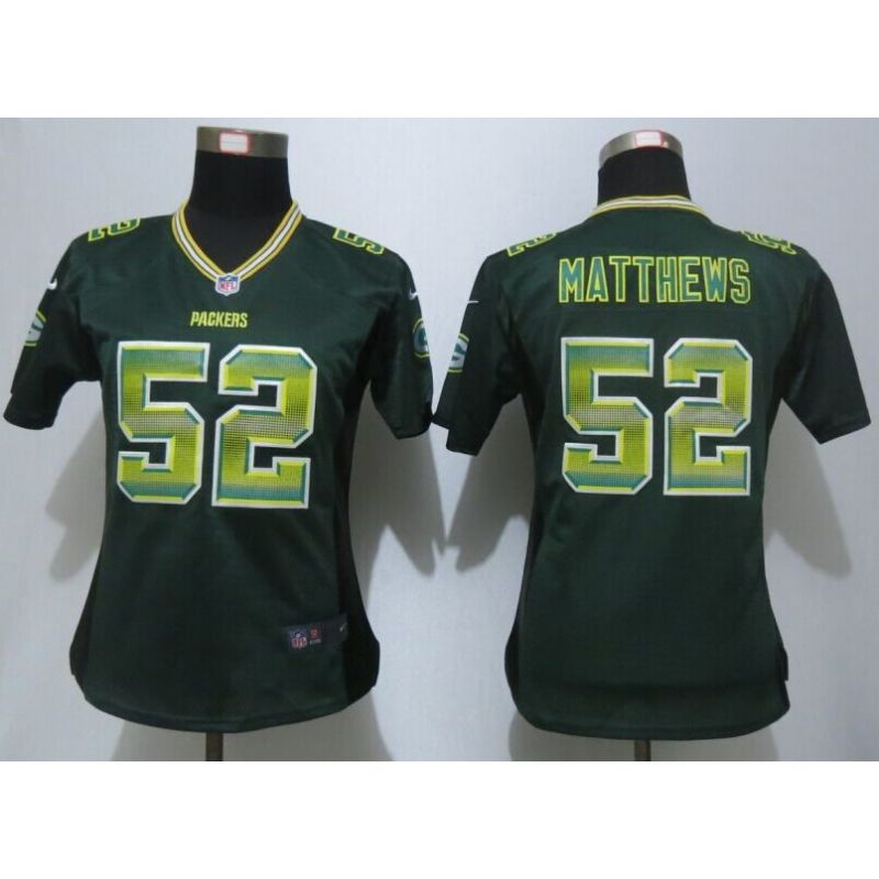 Cheap Clay Matthews Packers Women Jersey From China Green Strobe #52