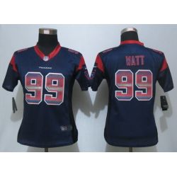 Cheap JJ Watt Texans Women Jersey From China Blue Strobe #99