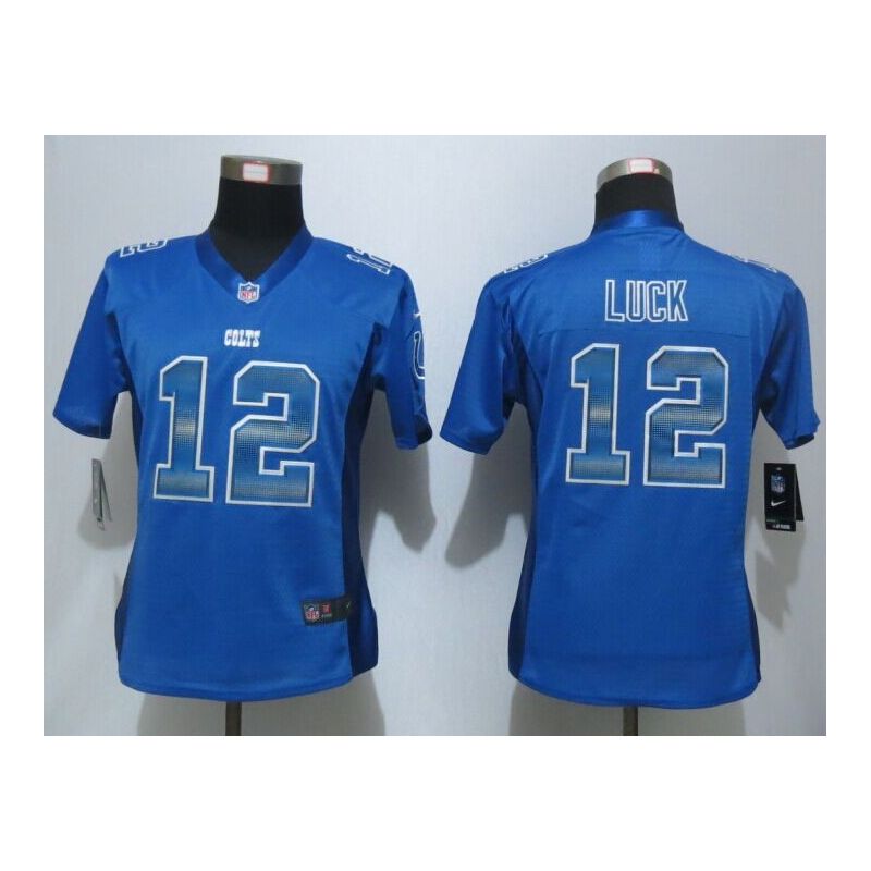 Cheap Andrew Luck Colts Women Jersey From China Blue Strobe #12