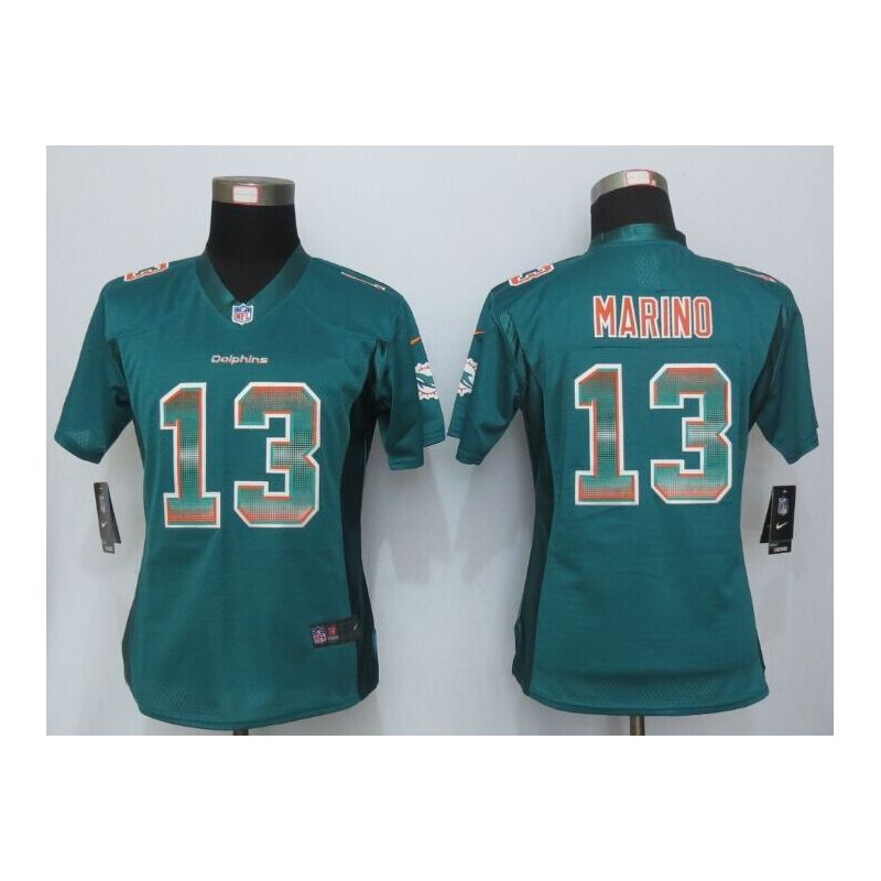 Cheap Dan Marino Dolphins Women Jersey From China Green Strobe #13