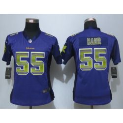 Cheap Anthony Barr Vikings Women Jersey From China Purple Strobe #55