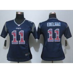 Cheap Julian Edelman Patriots Women Jersey From China Blue Strobe #11