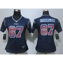 Cheap Rob Gronkowski Patriots Women Jersey From China Blue Strobe #87