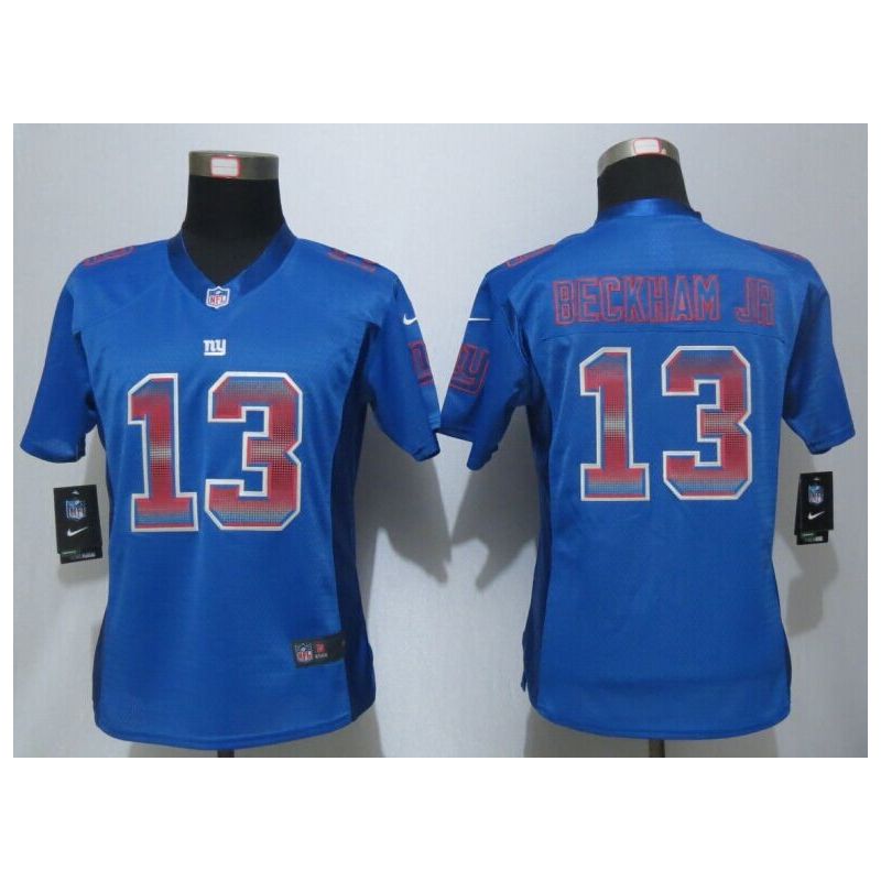 Cheap Odell Beckham JR Giants Women Jersey From China Blue Strobe #13