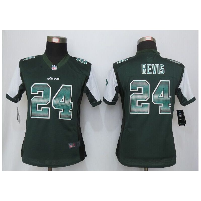 Cheap Darrelle Revis Jets Women Jersey From China Green Strobe #24