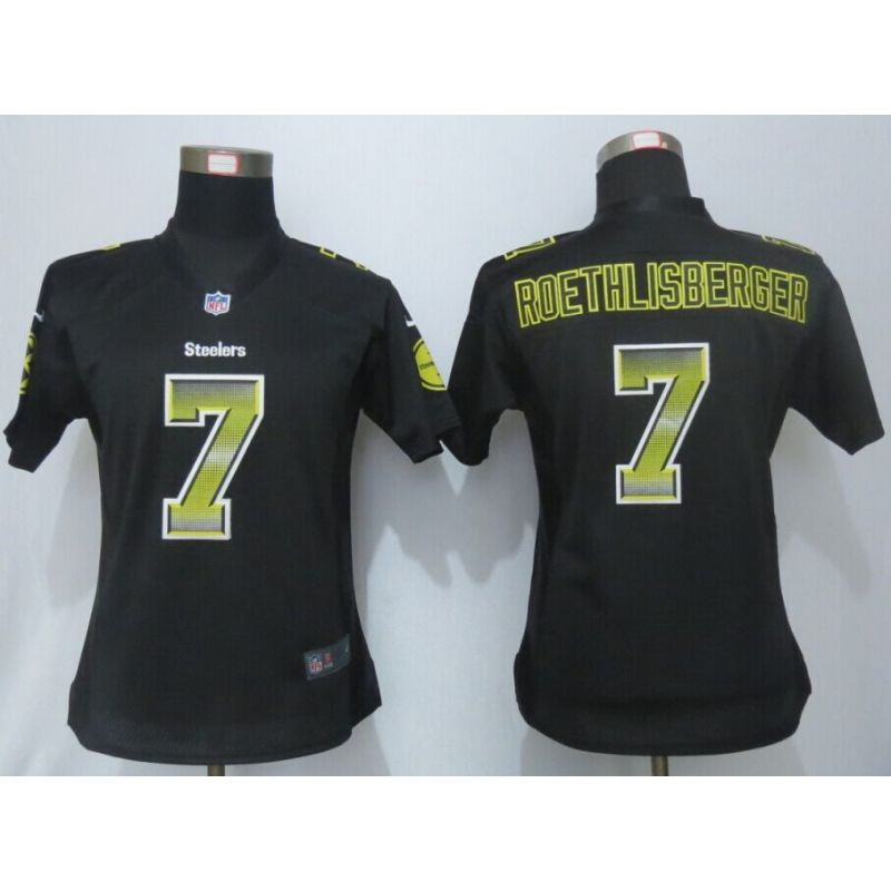 Cheap Ben Roethlisberger Steelers Women Jersey From China Black Strobe #7